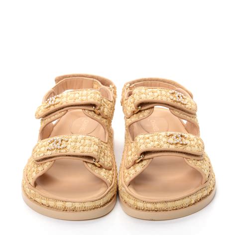 chanel raffia sandals